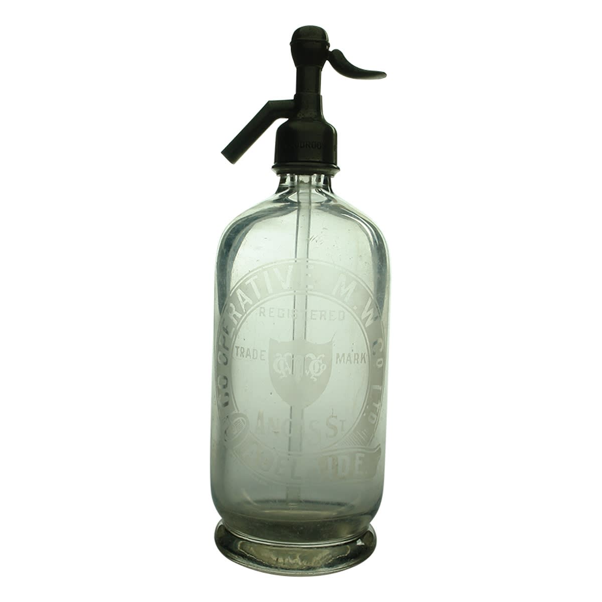 Syphon. Co-Operative M. W. Co Ltd., Adelaide. Clear. 30 oz. (South Australia)