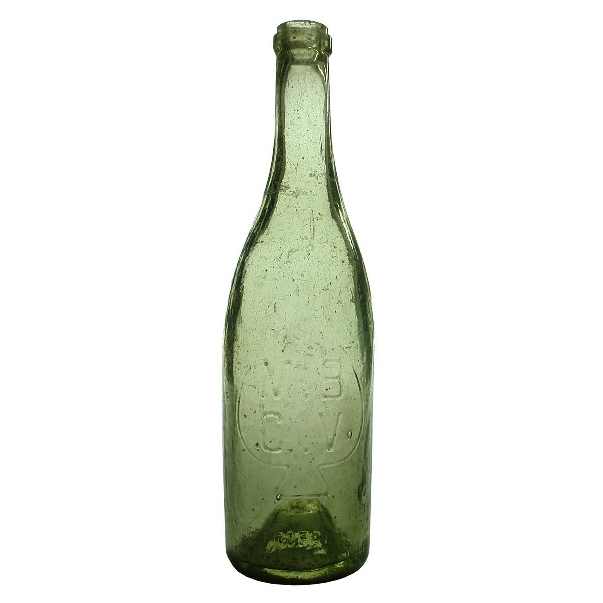 Ring Seal Beer. MBCV. Spade. Manufacturers Bottle Co. of Victoria. Yellowish Selenium Aqua. 26 oz. (Victoria)