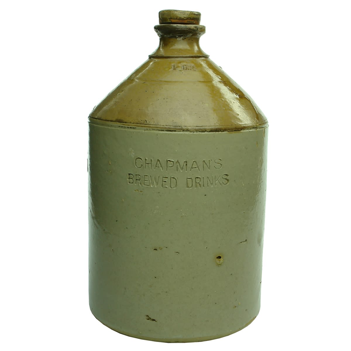 Demijohn. Chapmans Brewed Drinks. Impressed. 1 Gallon. (Longwood, Adelaide Hills, South Australia)