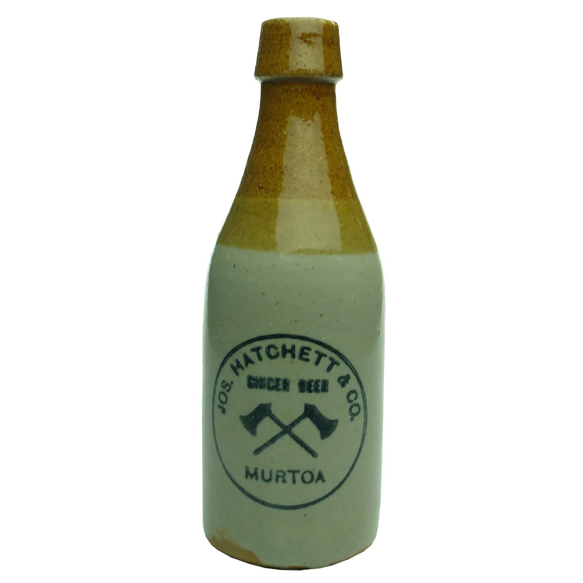 Ginger Beer. Jos. Hatchett & Co, Murtoa. Bendigo Pottery. Champagne. Tan Top. (Victoria)