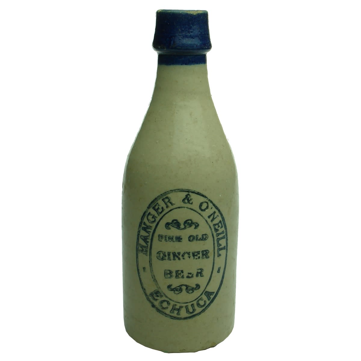Ginger Beer. Manger & O'Neill, Echuca. Champagne. Blue Lip. Bendigo Pottery. (Victoria)