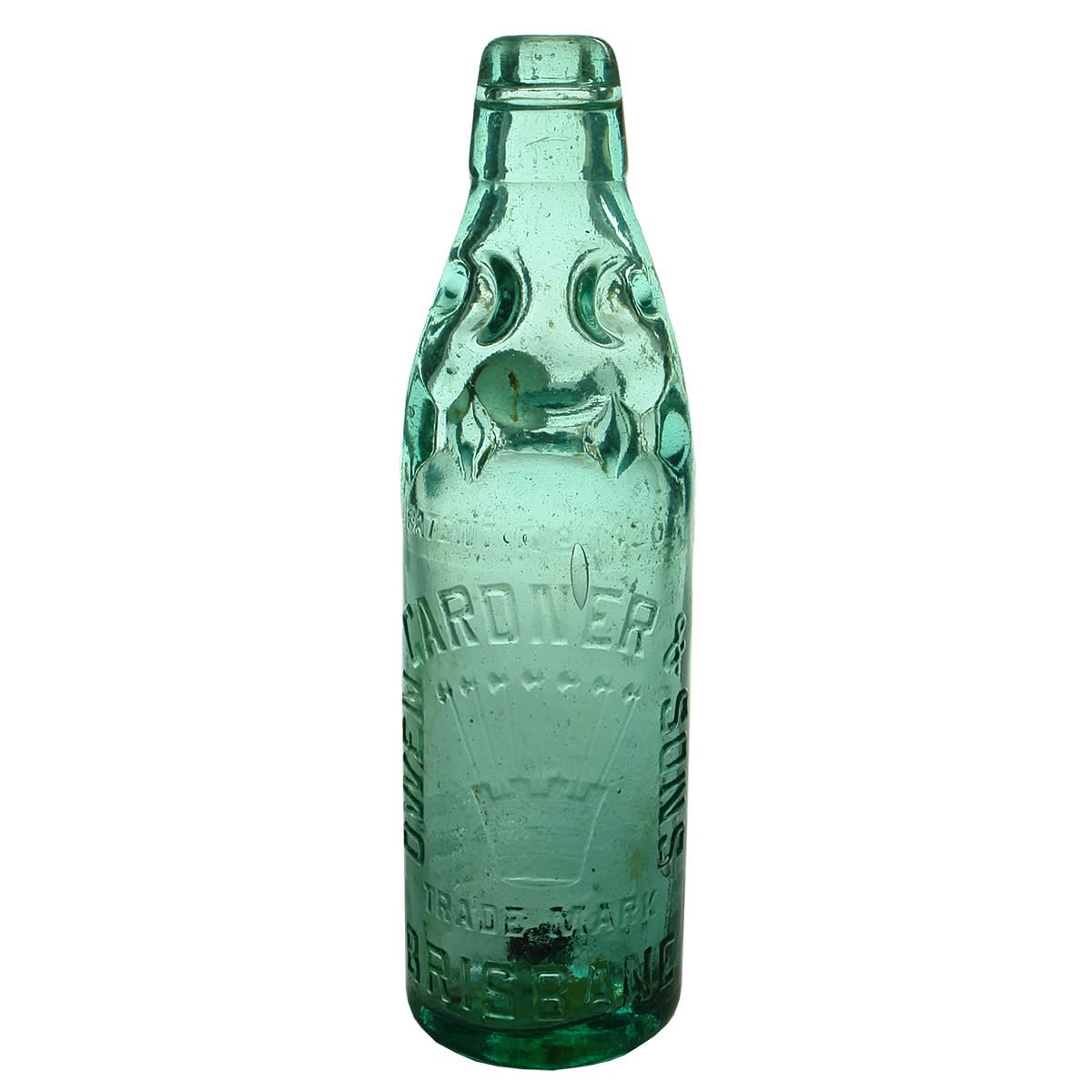 Codd. Owen Gardner & Sons, Brisbane. Dobson type. Midson Patent lugs. Aqua. 10 oz. (Queensland)