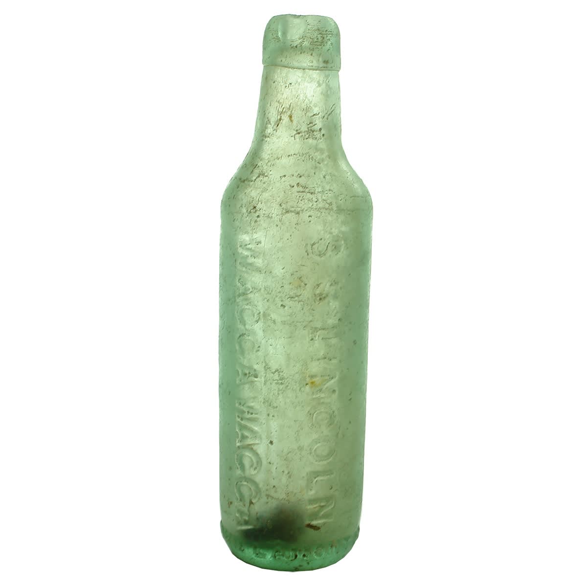 Lamont. S. S. Lincoln, Wagga Wagga. Lamont's Patent. Aqua. 10 oz. (New South Wales)