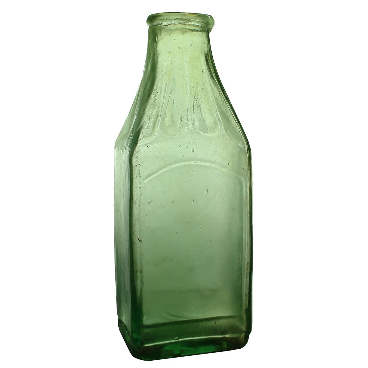 Goldfields Pickle. Oblong with teardrops each side of the neck. Arched panels. Faint British Registration Diamond to base.