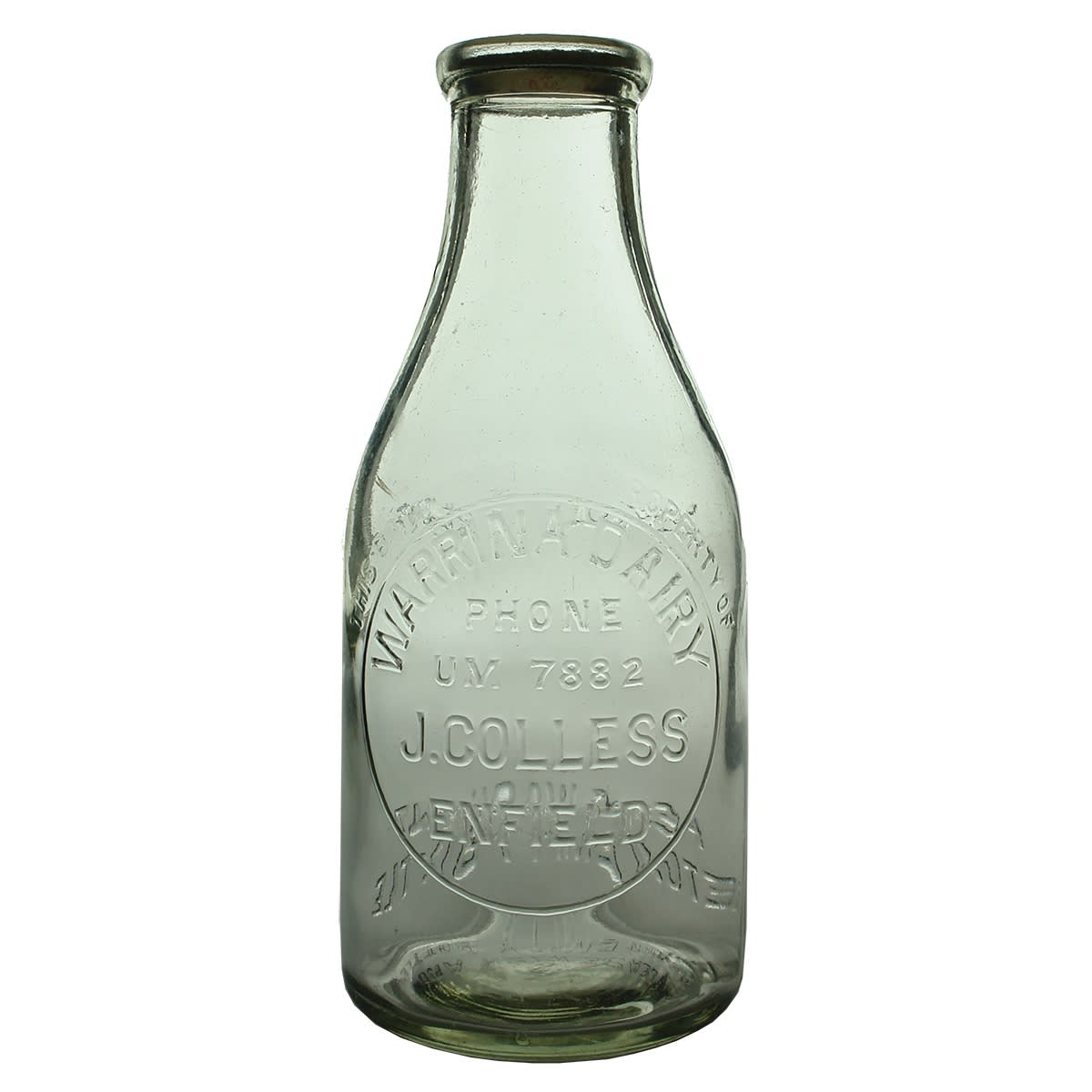 Milk. J. Colless, Warrina Dairy, Enfield. Quart. (New South Wales)