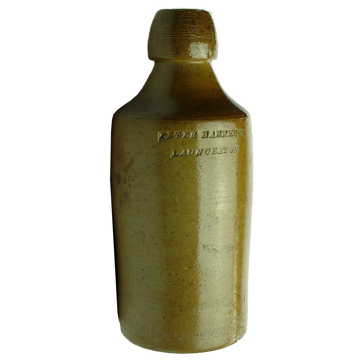 Ginger Beer. Peter Barrett, Launceston. Impressed. Salt Glaze. (Tasmania)
