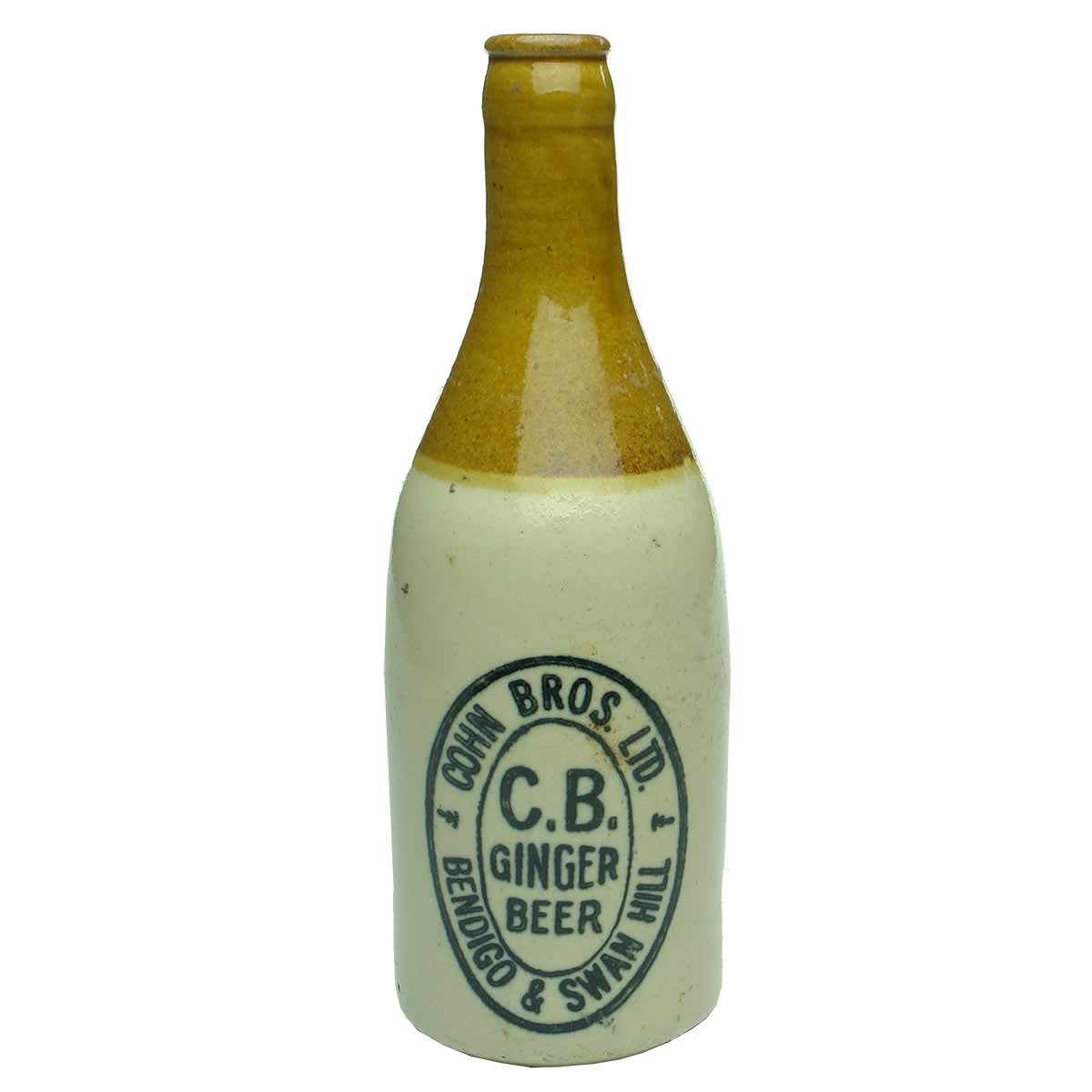 Ginger Beer. Cohn Bros. Ltd., Bendigo & Swan Hill. Crown Seal. Champagne. Tan Top. (Victoria)
