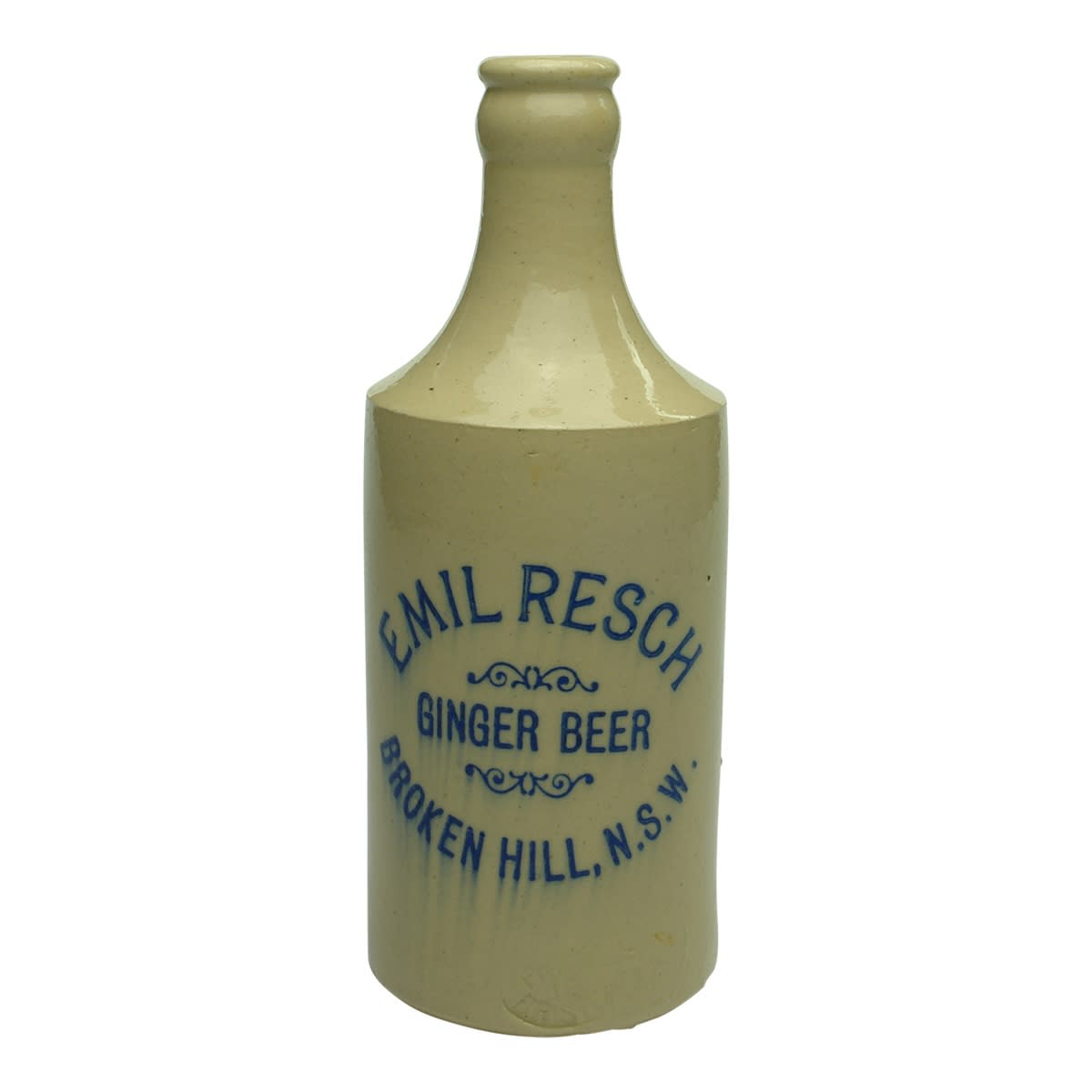 Ginger Beer. Emil Resch, Broken Hill. Crown Seal. Dump. Blue Print. (New South Wales)