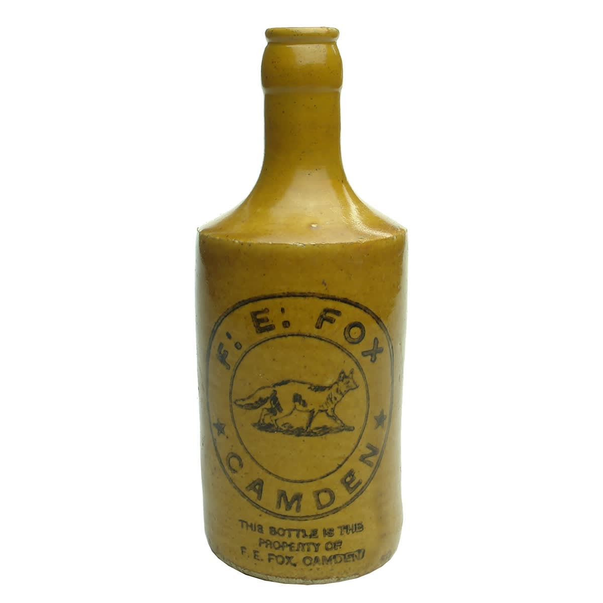 Ginger Beer. F. E. Fox, Camden. Crown Seal. All Tan. (New South Wales)