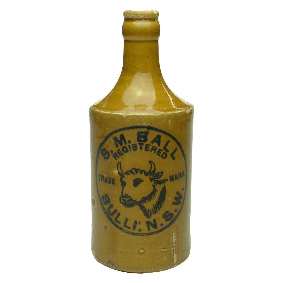 Ginger Beer. S. M. Ball, Bulli. Bull. Crown Seal. Dump. All Tan. (New South Wales)