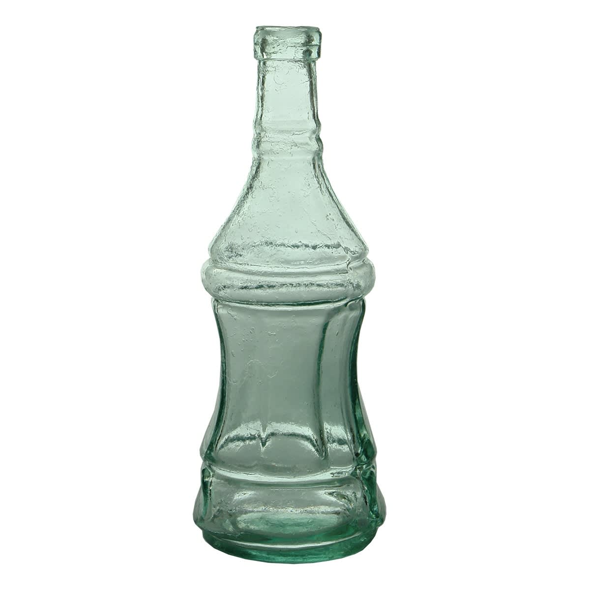 Goldfields Salad Oil. Hourglass shape. Aqua. 4 oz. (United Kingdom) (This is from the late Kingsley Durdin collection)