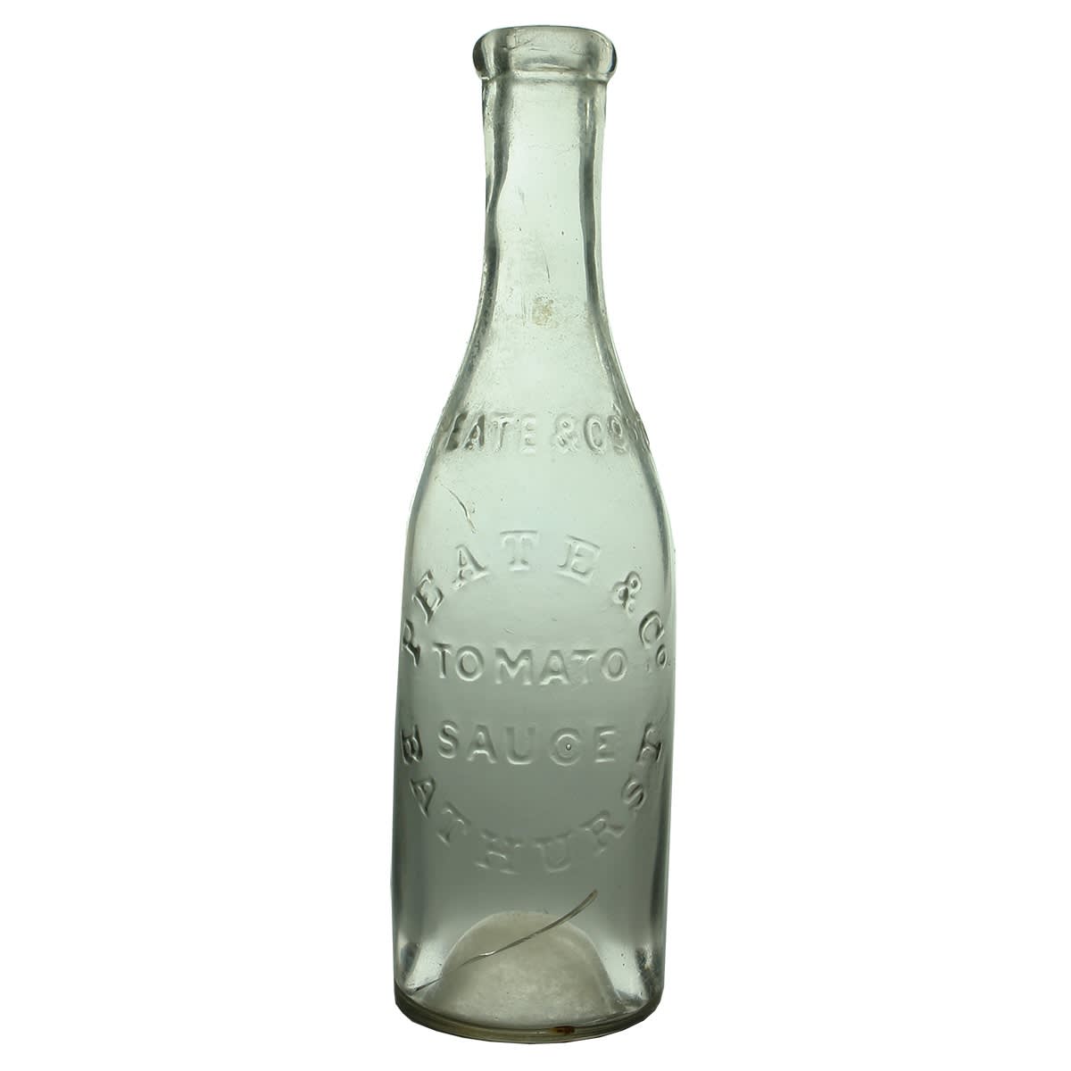 Sauce. Peate & Co., Tomato Sauce, Bathurst. Clear. 13 oz. (New South Wales)