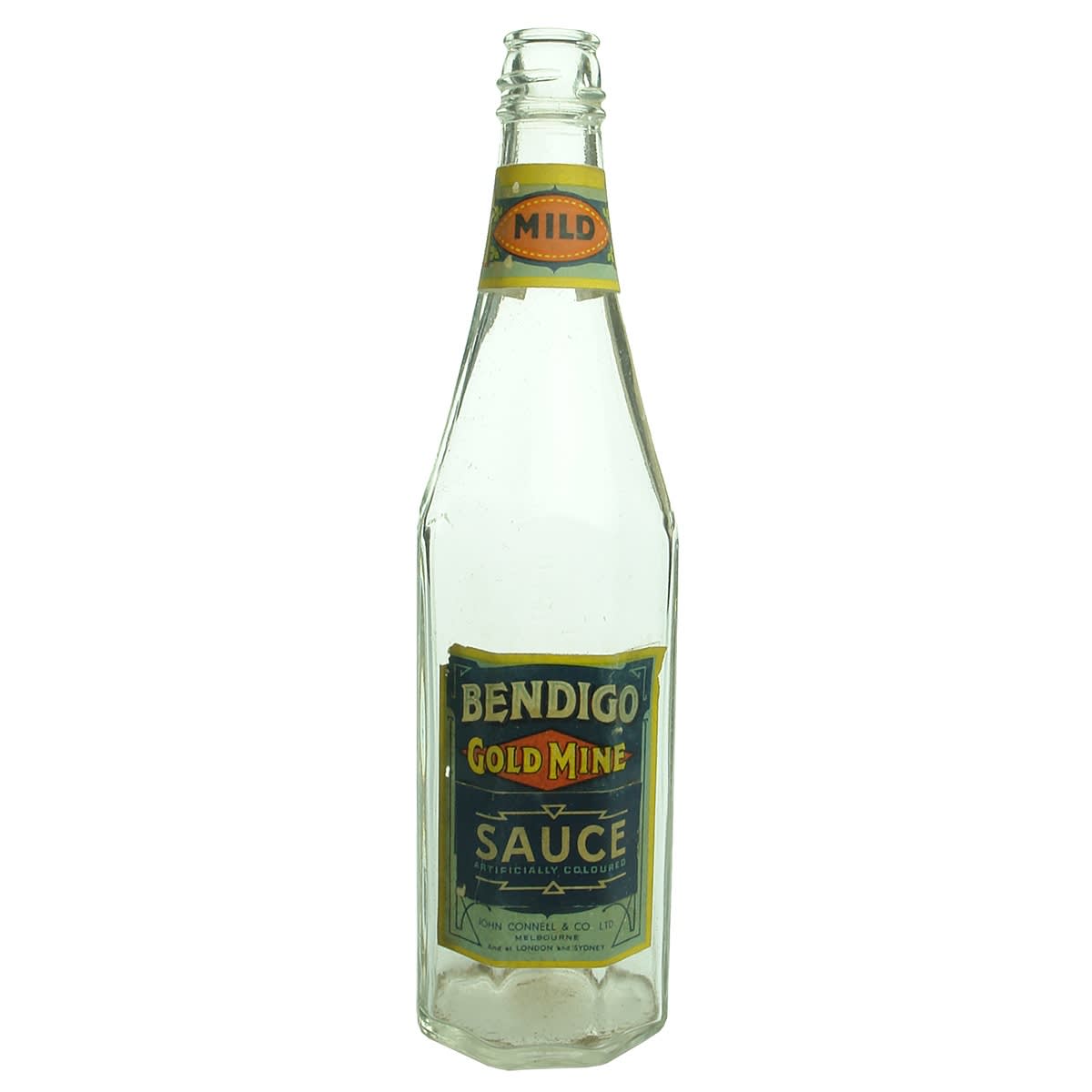 Sauce with original label. Bendigo Tomato Products Co. John Connell, Bendigo Gold Mine Sauce. 20 oz. (Victoria)