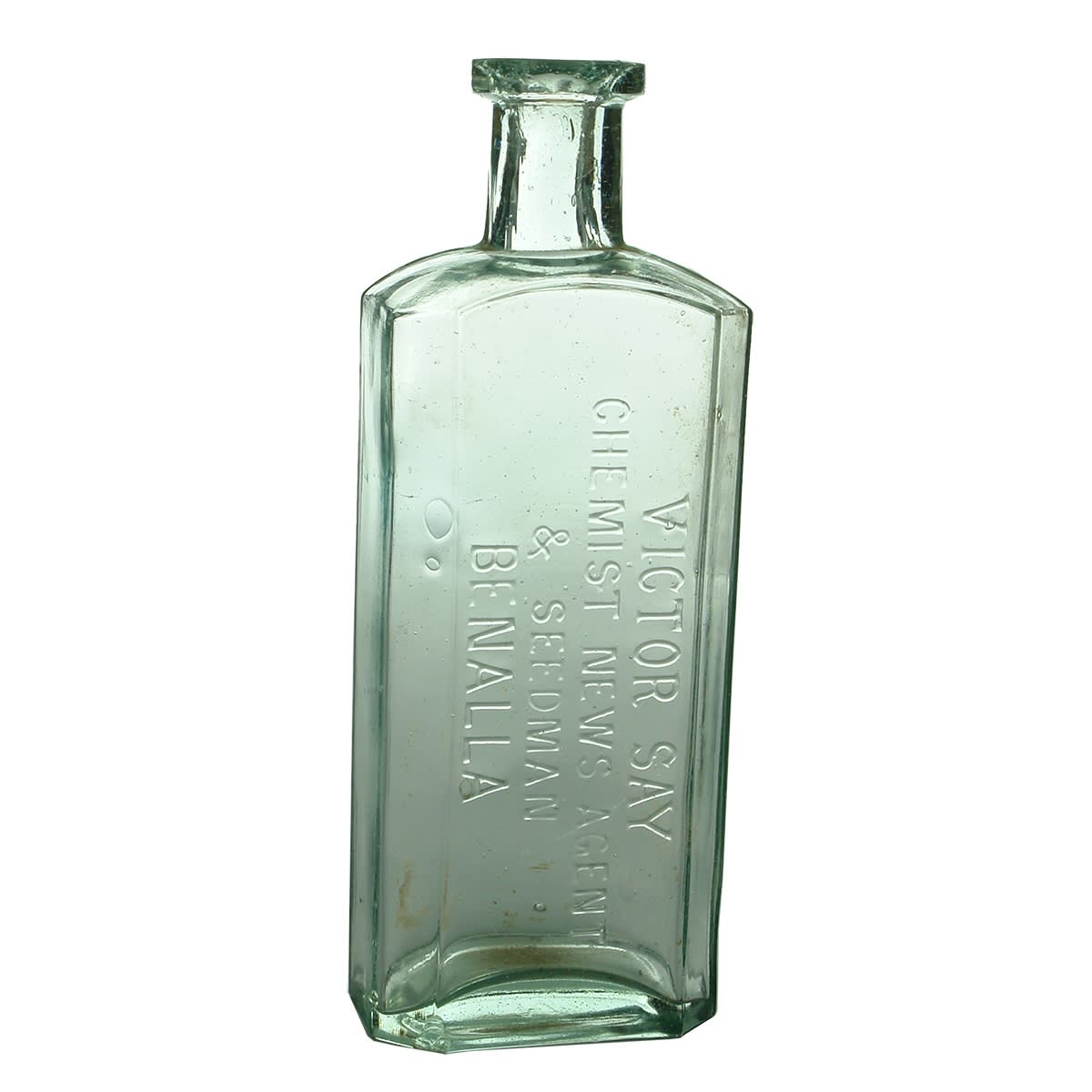 Chemist. Victor Say, Chemist, News Agent & Seedman, Benalla. 8 oz. 167 mm. (Victoria)