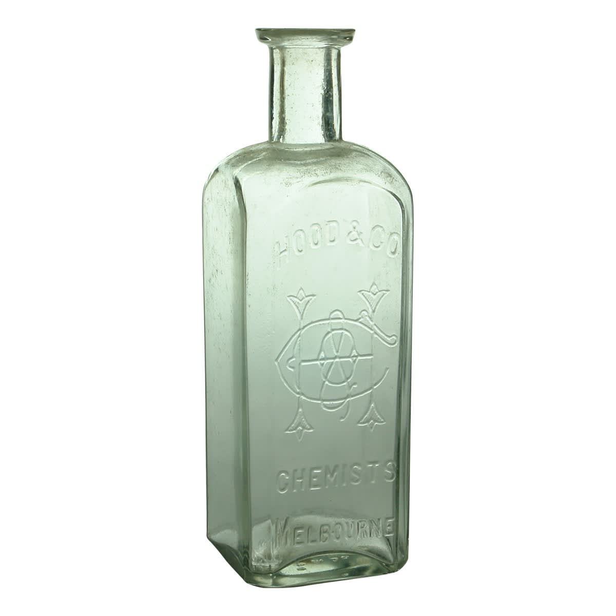 Chemist. Hood & Co., Melbourne. Monogram. Clear. W T & Co. 8 oz. (Victoria)