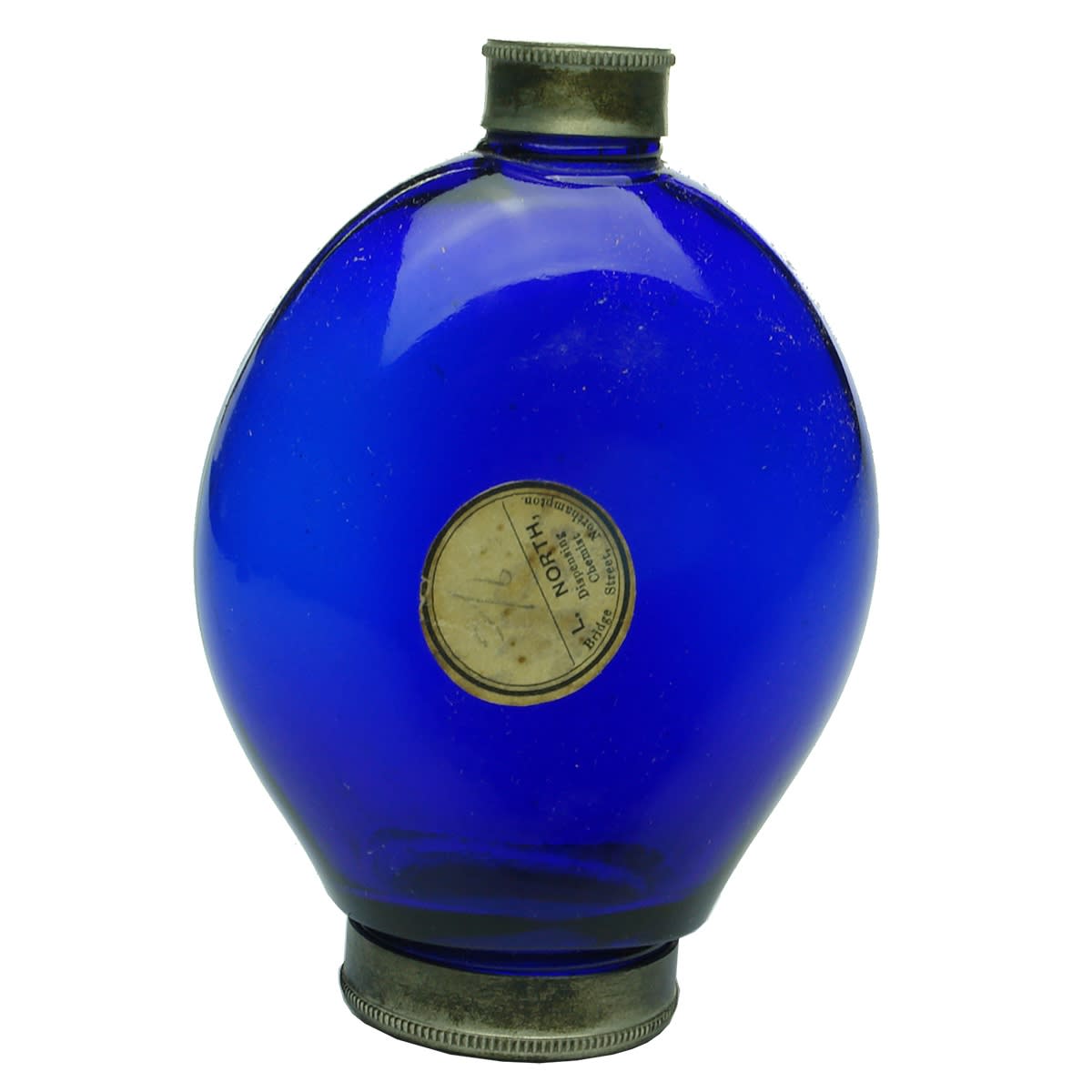 Chemist. Cobalt Pocket Spittoon. Labelled L. North, Northampton.