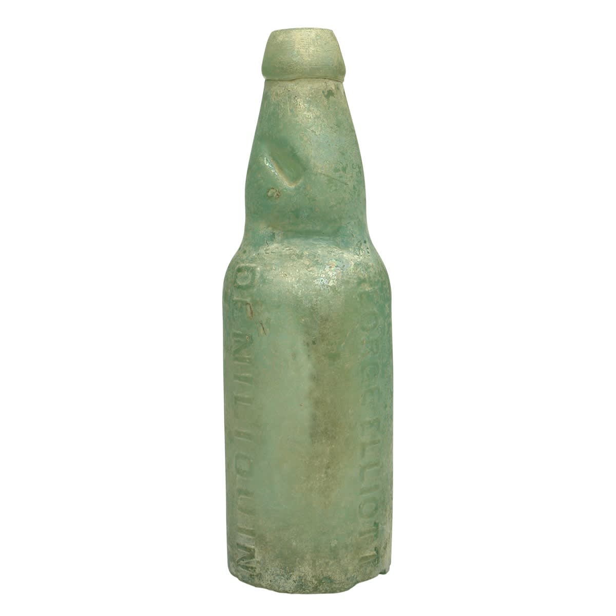 Codd. George Elliott, Deniliquin. Codd's Patent. Narrow neck, flat foot variety. (New South Wales)