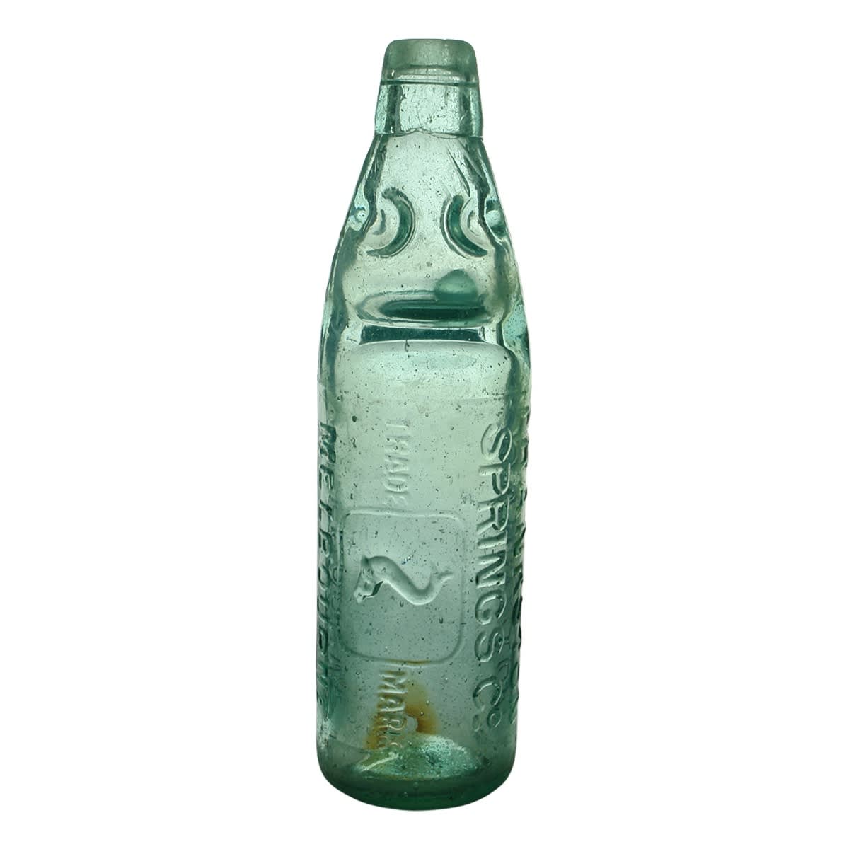 Codd. Frankston Springs Co, Melbourne. Dolphin. Dobson. Aqua. 10 oz. (Victoria)