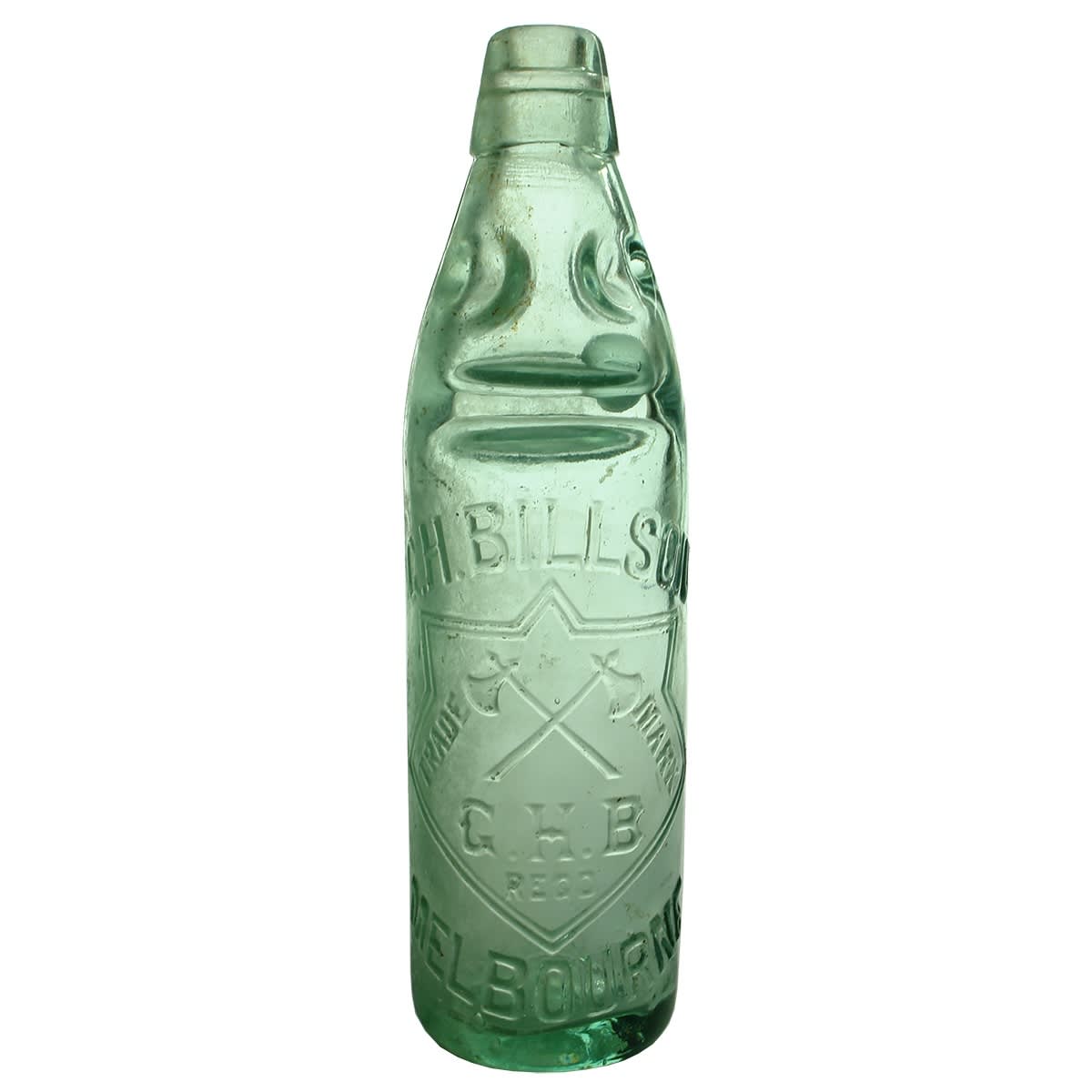 Codd. G. H. Billson, Melbourne. Crossed Hatchets. Dobson. 10 oz. 1907. MGB Co. (Victoria)