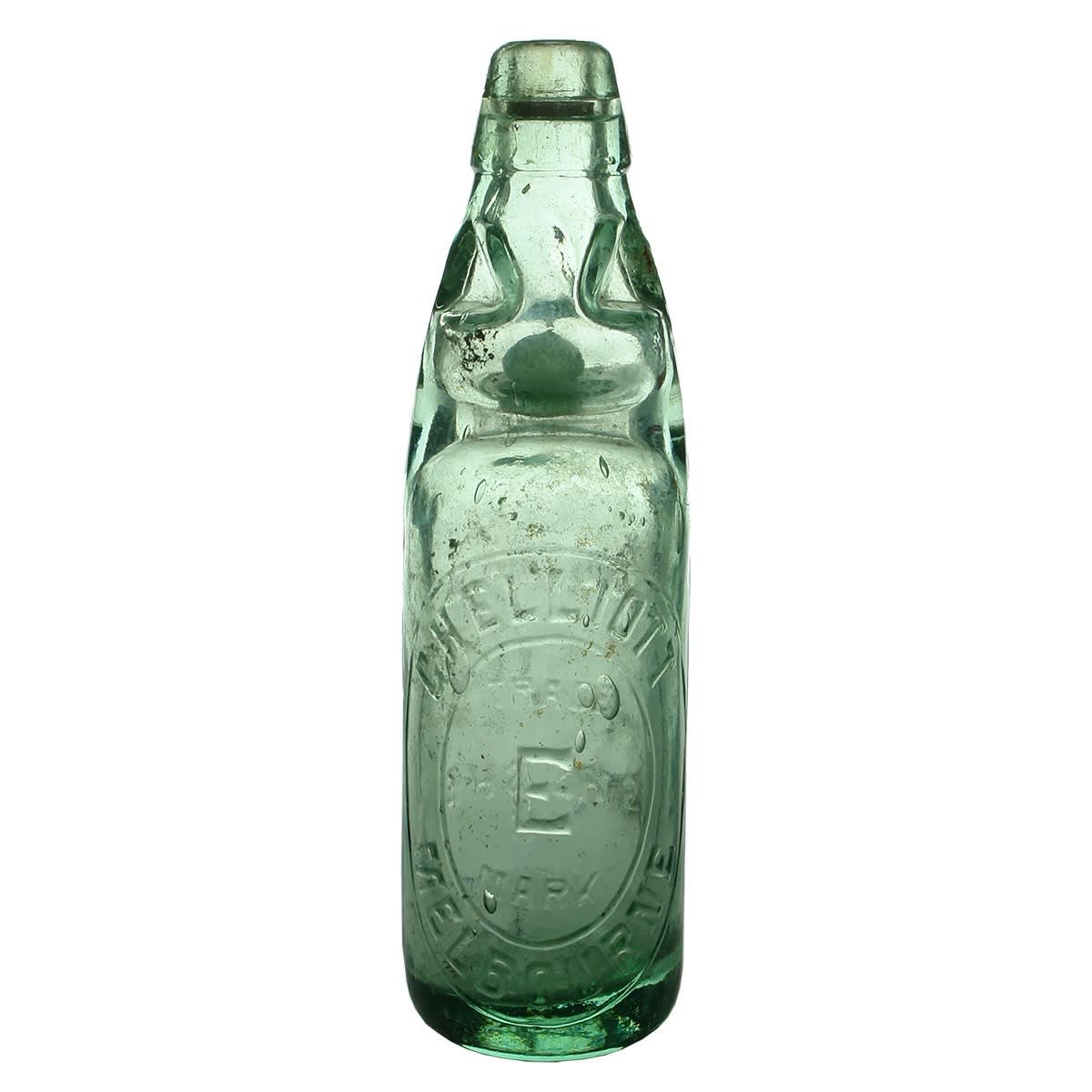 Codd. G. H. Elliott, Melbourne. Hills Patent. Aqua. 10 oz. (Victoria)