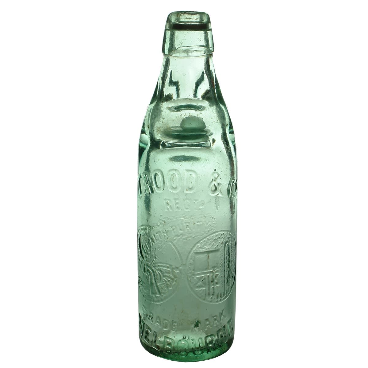 Codd. Trood & Co., Melbourne. Two circle embossing design. Hills Type. Aqua. 10 oz. (Victoria)