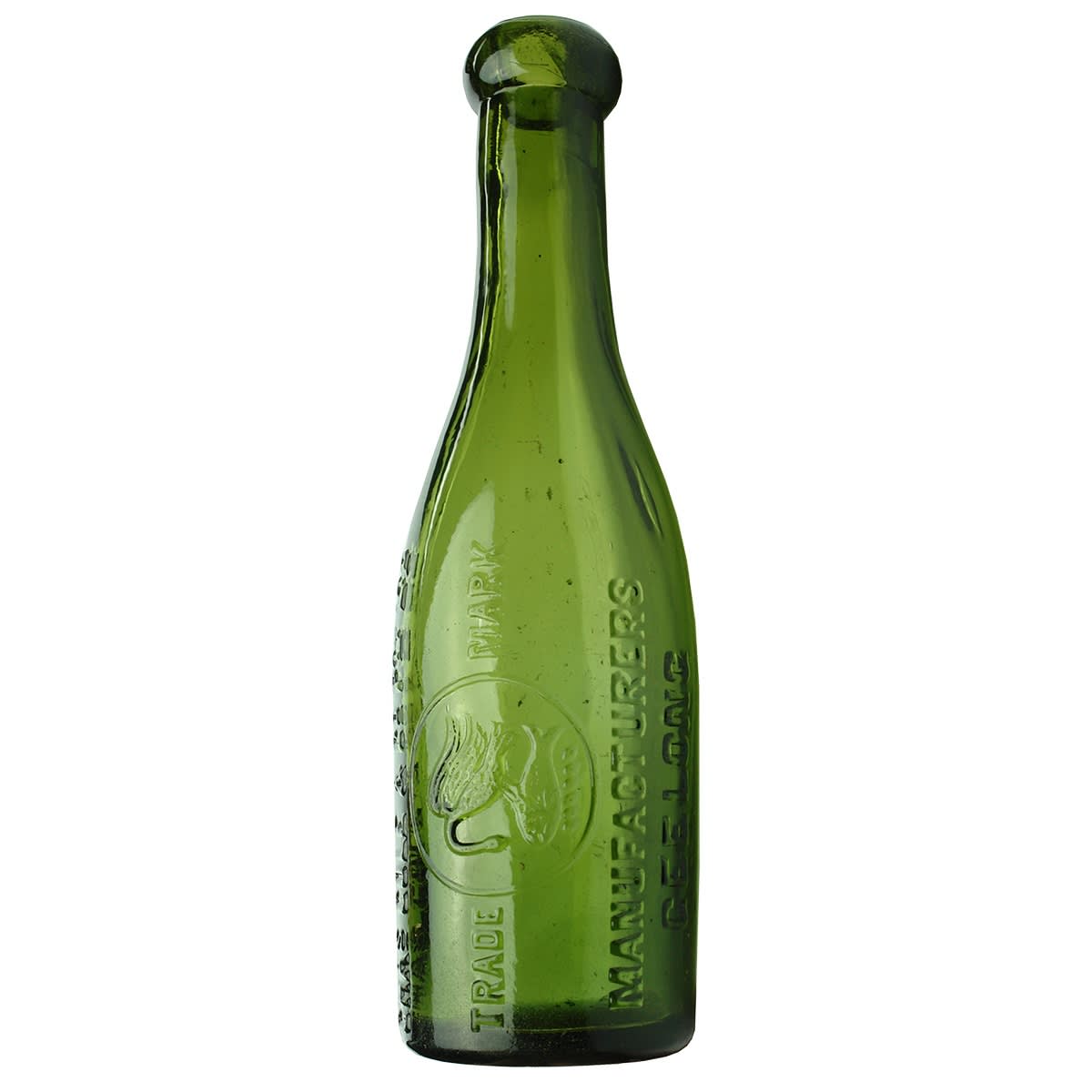 Blob top Corker. Chas Cole & Co Pty Ltd, Geelong. Green. 6 oz. (Victoria)