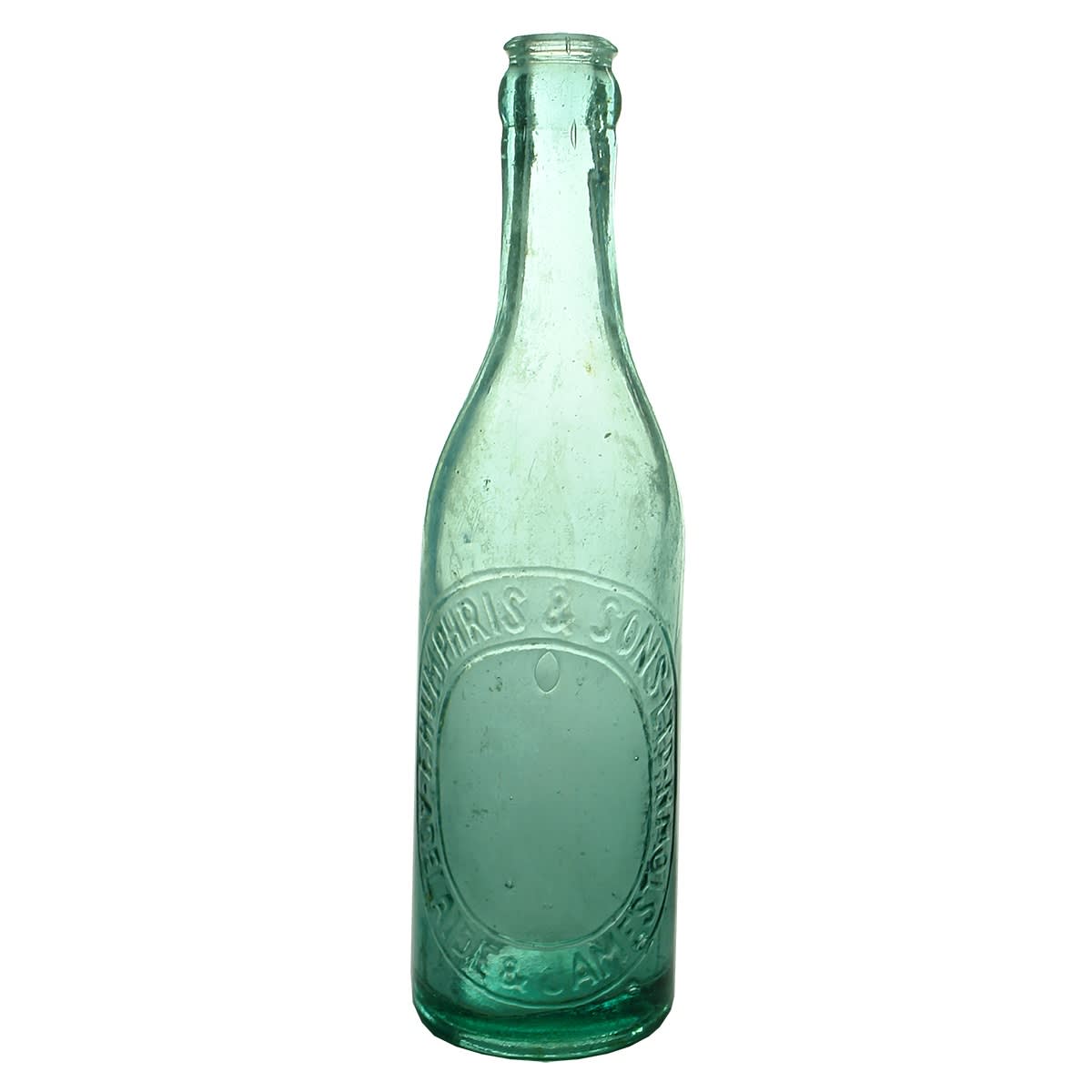 Crown Seal. F. Humphris & Sons Ltd Adelaide & Jamestown. Spun top. Aqua. 10 oz. (South Australia)
