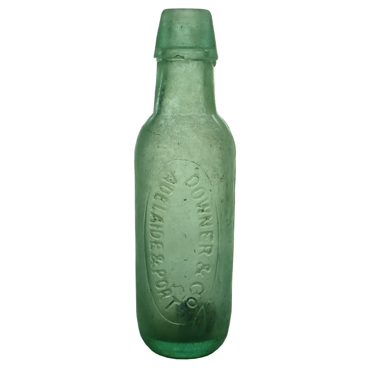 Lamont. Downer & Co, Adelaide & Port. H base mark. Aqua. 6 oz. (South Australia)