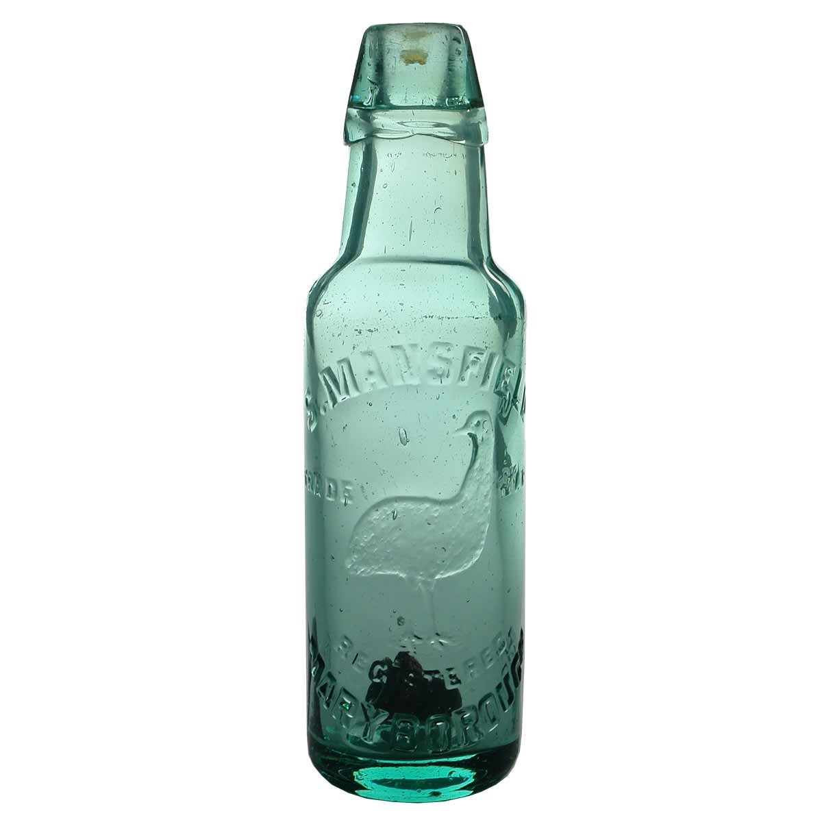 Lamont. S. Mansfield Maryborough. Emu. Aqua. 6 oz. (Queensland)