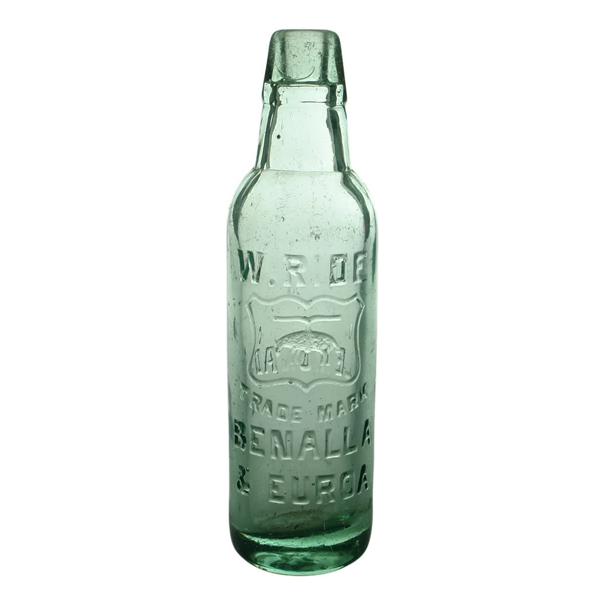 Lamont. W. Ride, Benalla & Euroa. Hanging Sheep / Golden Fleece. Aqua. 10 oz. (Victoria)