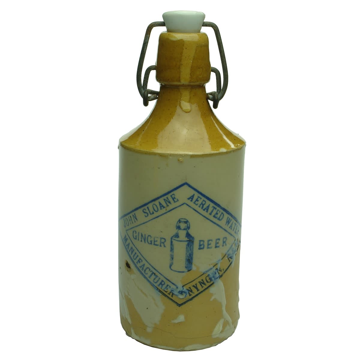 Ginger Beer. John Sloane, Nyngan. Lightning Stopper. Blue Print. Tan Top. 10 oz. (New South Wales)