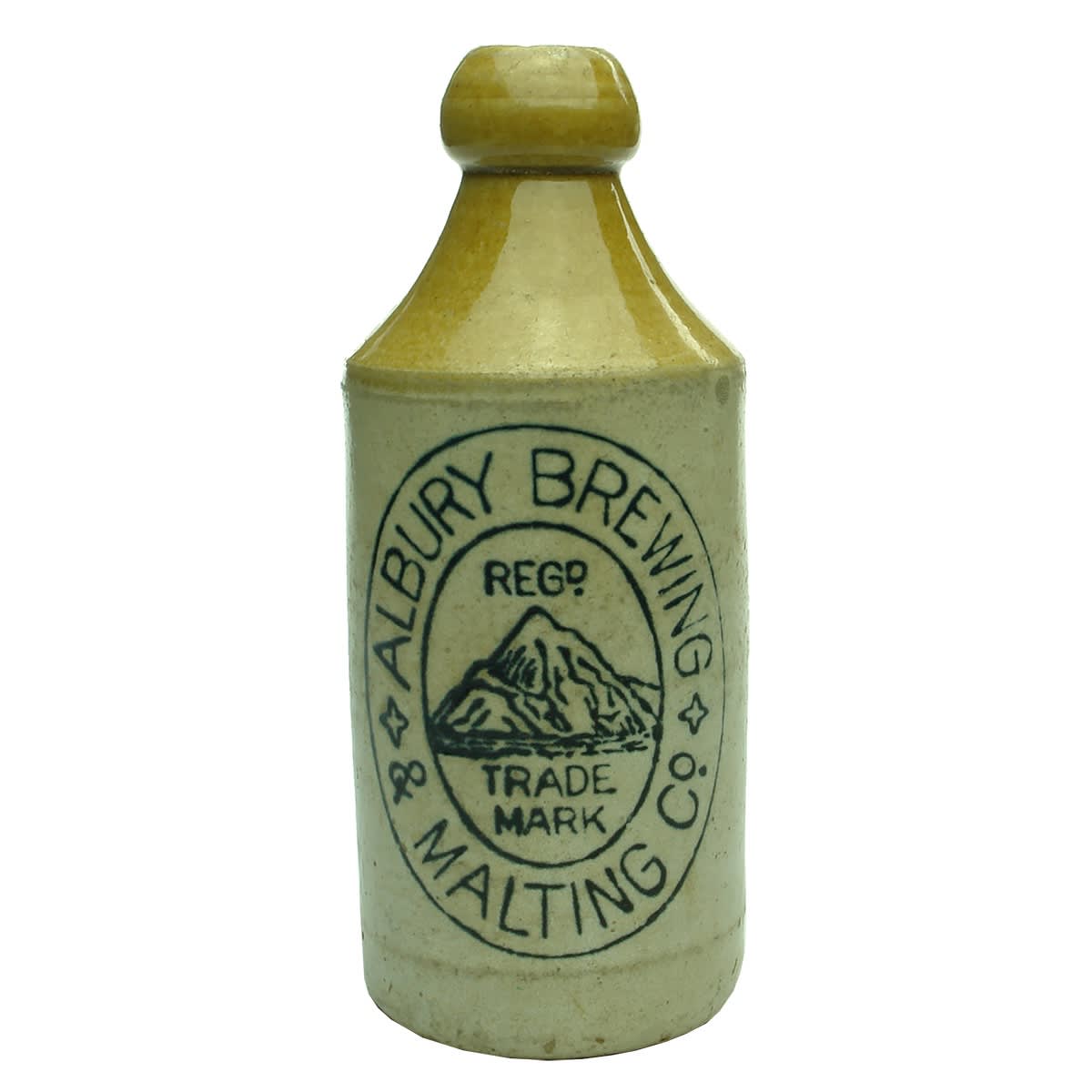 Ginger Beer. Albury Brewing & Malting Co. Mountain. Bendigo Pottery. (New South Wales)
