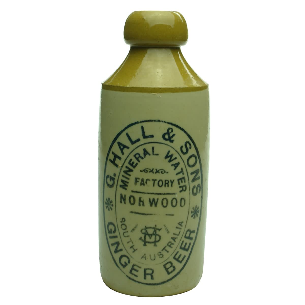 Ginger Beer. G. Hall & Sons, Norwood. G6 stamp. (South Australia)