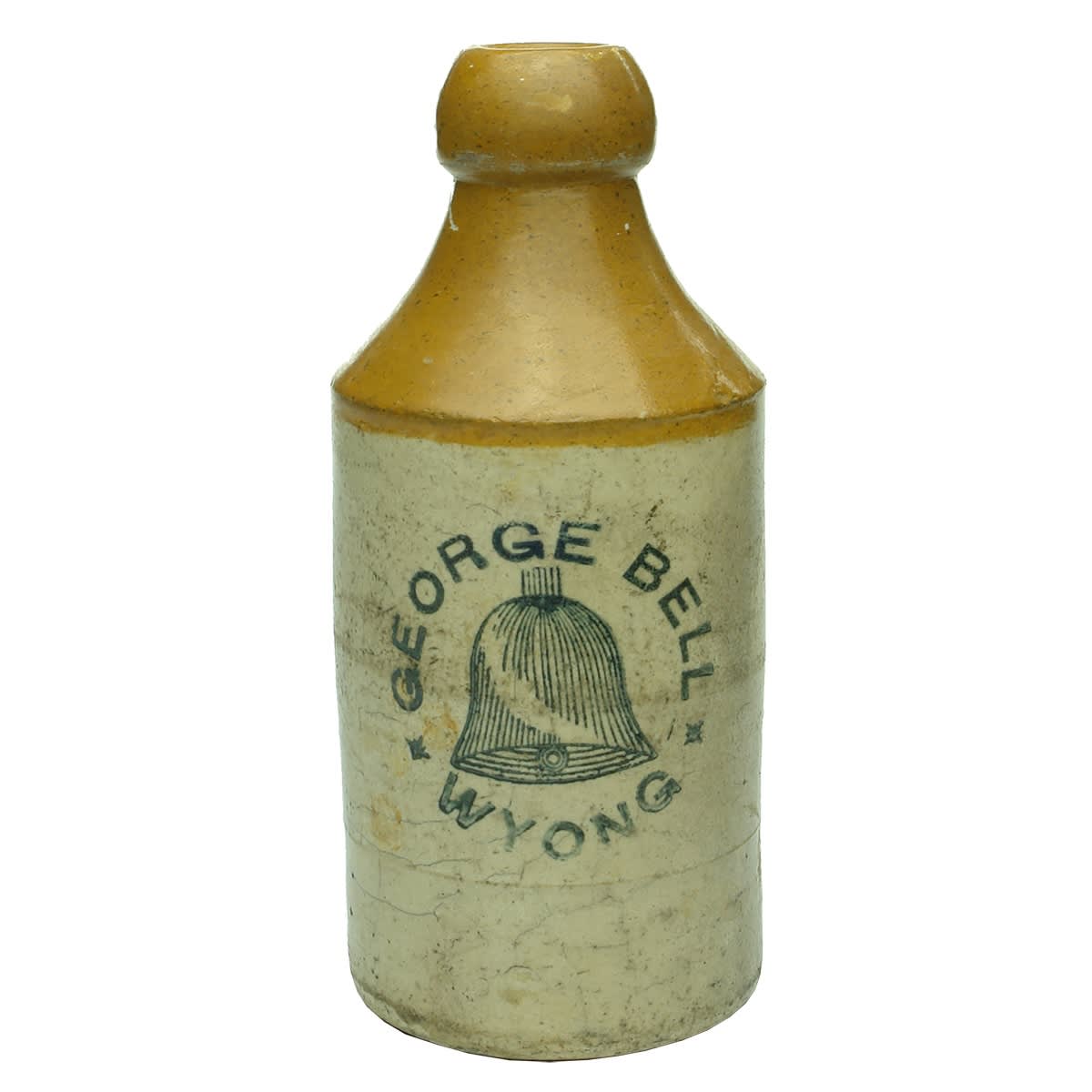 Ginger Beer. George Bell, Wyong. Bell Trade Mark. Fowler Pottery. (New South Wales)