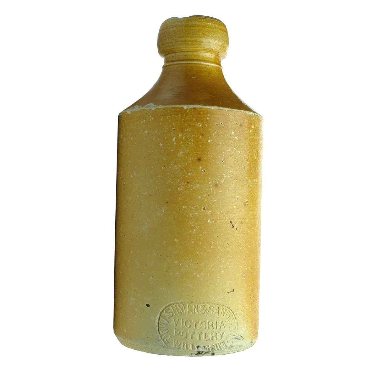 Ginger Beer. WS in Star. William Starkey. Mashman & Sandison Victoria Pottery Willoughby. (Sydney, New South Wales)