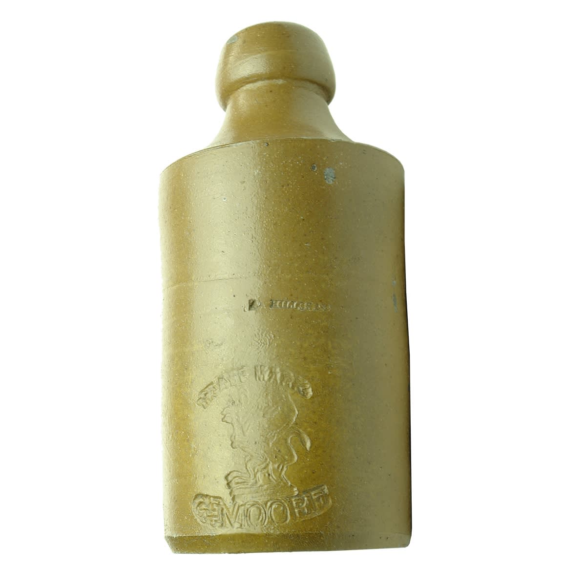Ginger Beer. G. Moore. A. Hillcoat. Rampant Lion. Impressed. Salt Glaze. (Newcastle, New South Wales)