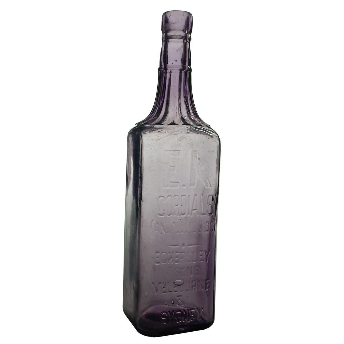 Cordial. E. K Cordials, Eckersley & Sons, Melbourne & Sydney. Amethyst. 26 oz. (Victoria & New South Wales)