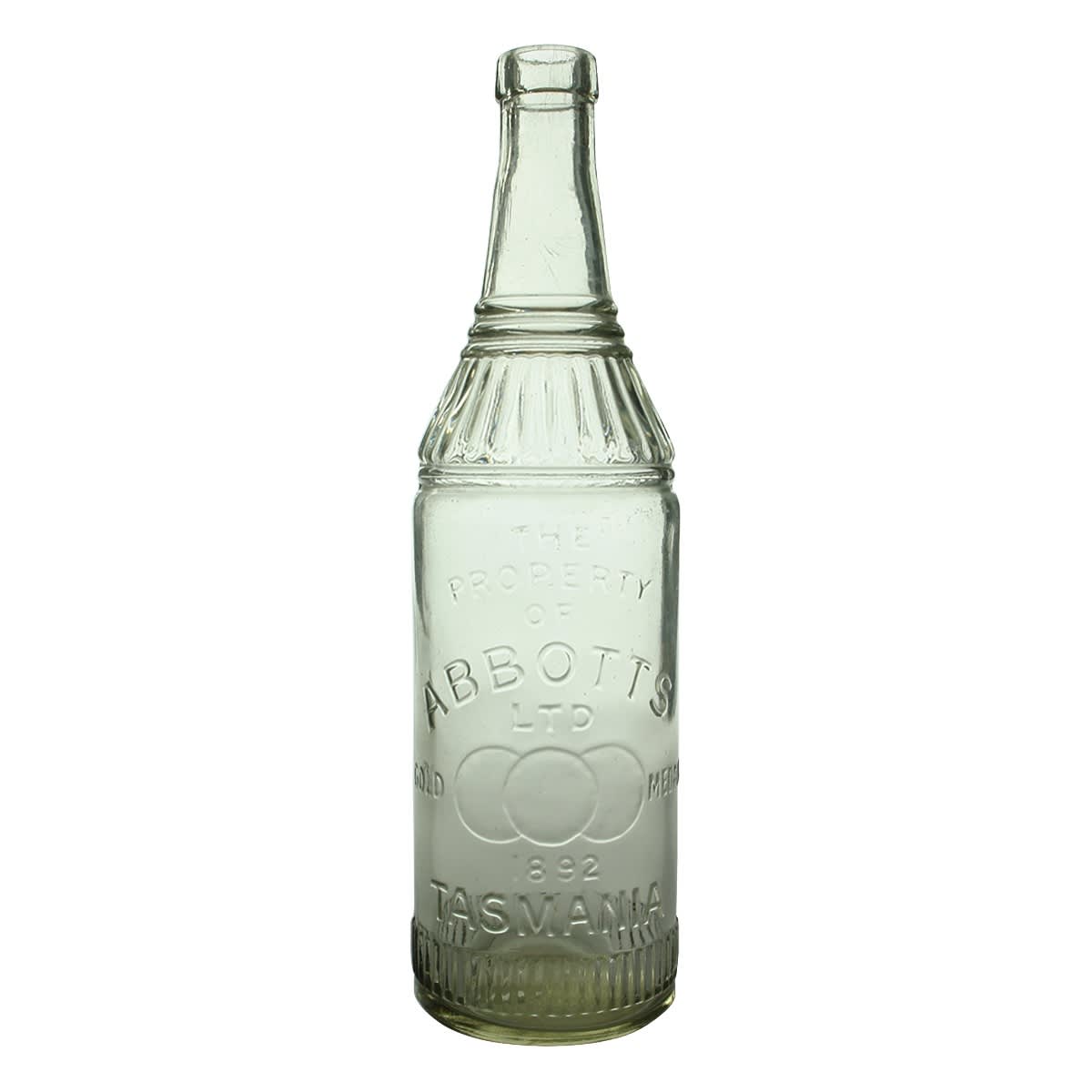 Cordial. Abbotts Ltd, Tasmania. Clear. 26 oz. (Tasmania)