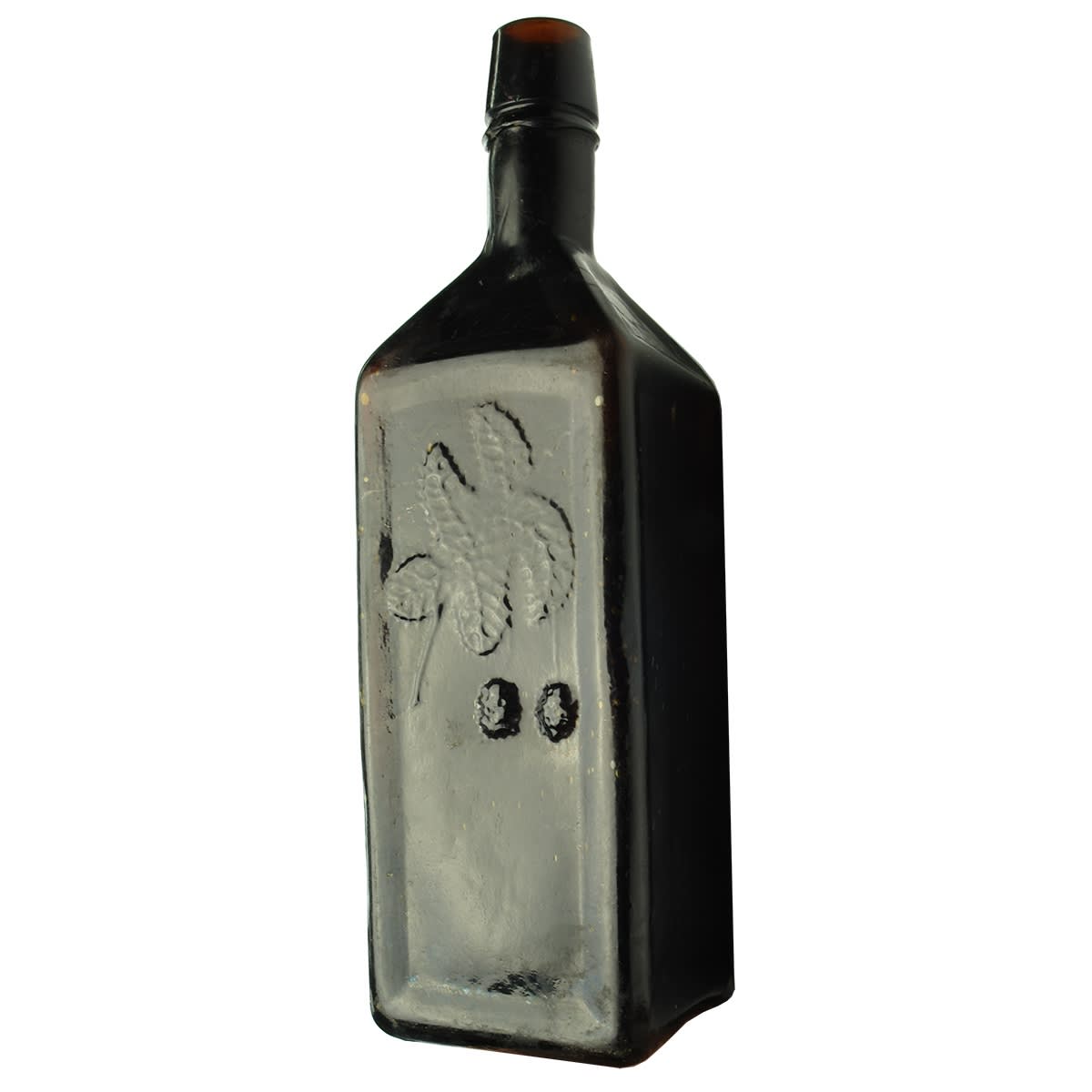 Hop Bitters. Dr Soule. Amber. Hops. 1872. 26 oz. Big A base mark. Very dark red amber.