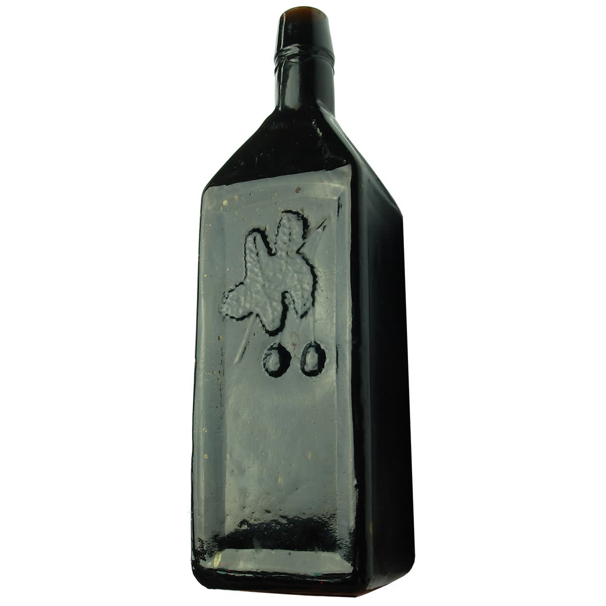 Hop Bitters. Dr Soule. Very Dark Amber - Black. Hops. 1872. No base mark. 26 oz.