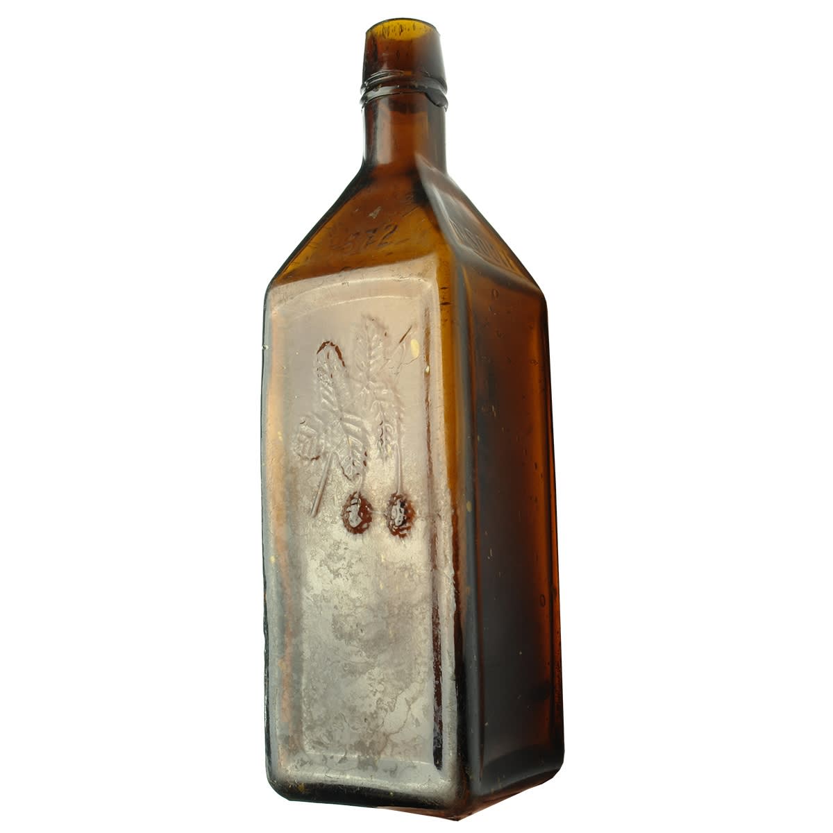 Hop Bitters. Dr Soule. Amber. Hops. 1872. O base mark. 26 oz.