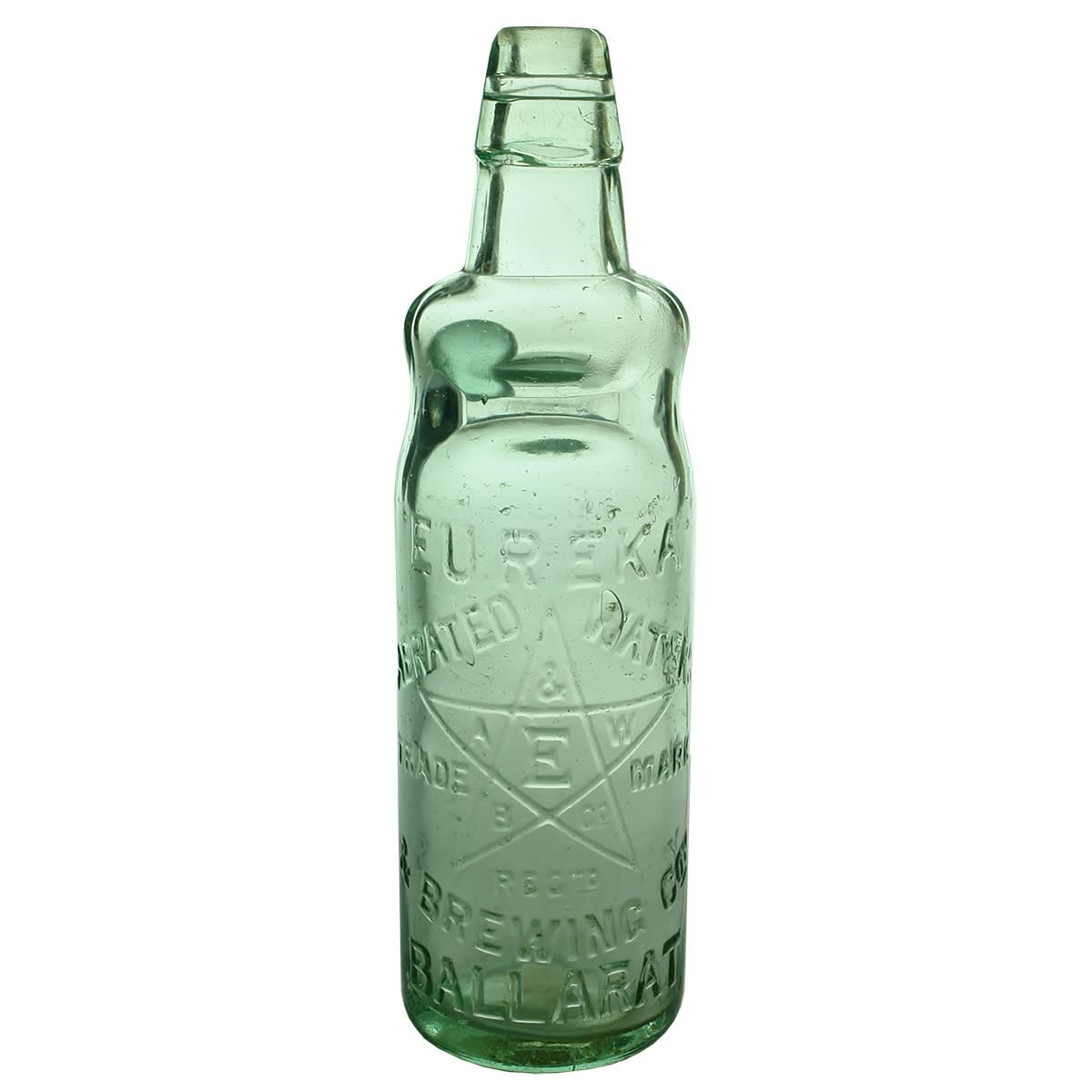 Codd. Eureka Aerated Waters & Brewing Co, Ballarat. Star. MGBCo. Bulge. Aqua. 10 oz. (Victoria)