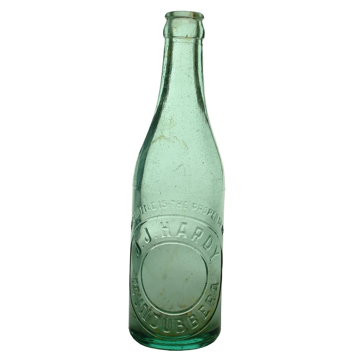 Crown Seal. J. J. Hardy, Mundubbera. Aqua. 10 oz. (Queensland)