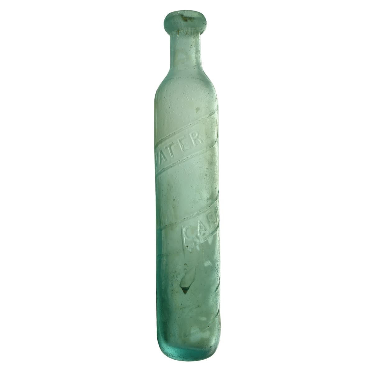 Maugham. Aerated Carrara Water. Spiral Pattern. Ribbons. Aqua. 10 oz.