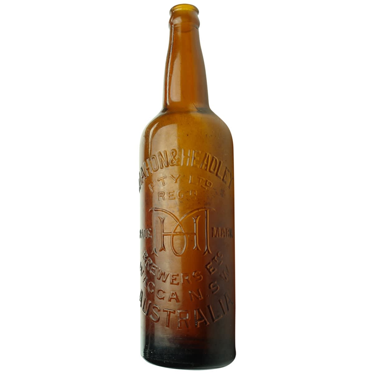 Beer. Mahon & Headley, Wagga. Crown Seal. Shouldered. Amber. 26 oz. (New South Wales)