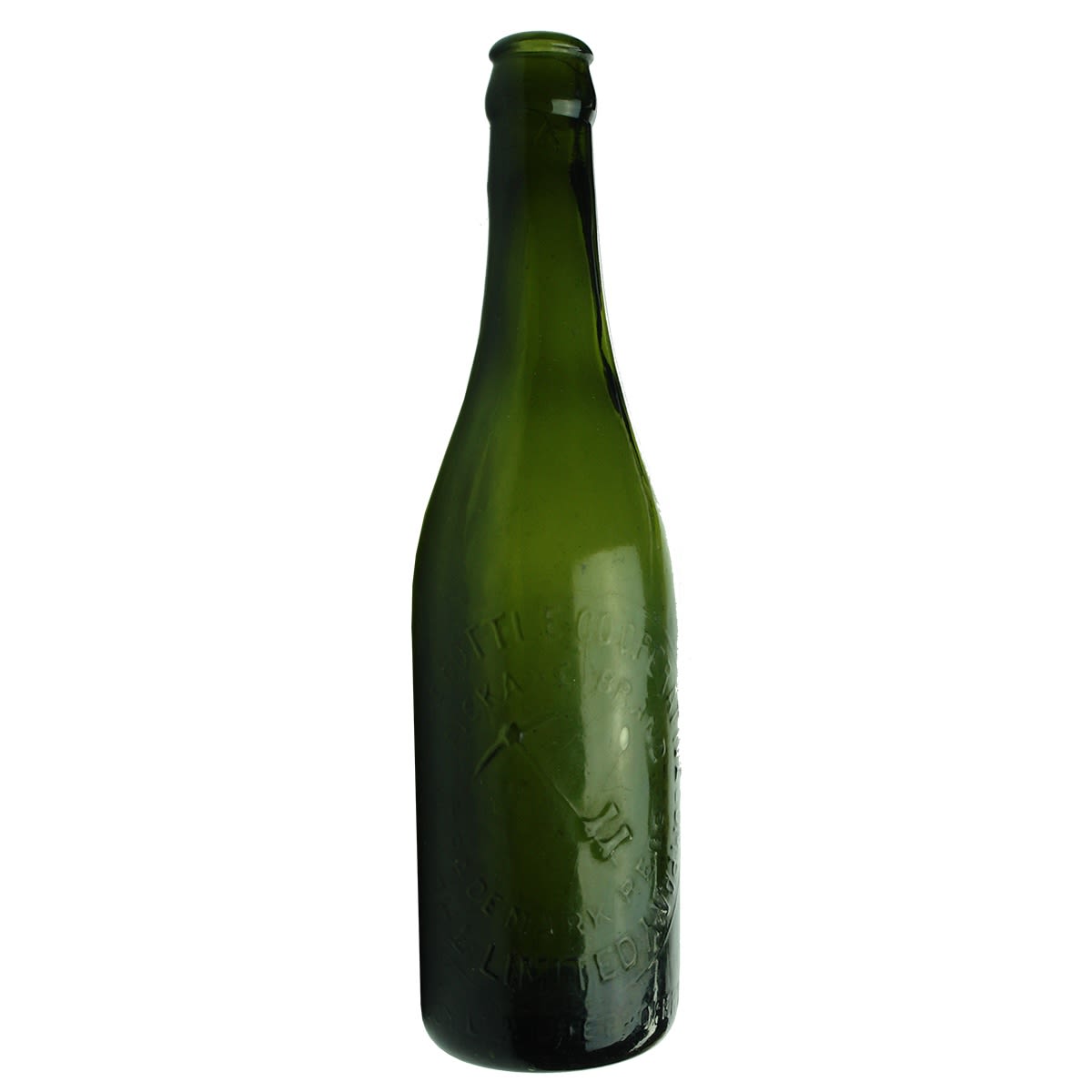 Crown Seal Beer. Pickaxe,The Adelaide Bottle Co-operative Company Ltd. Green. 13 oz. (South Australia)