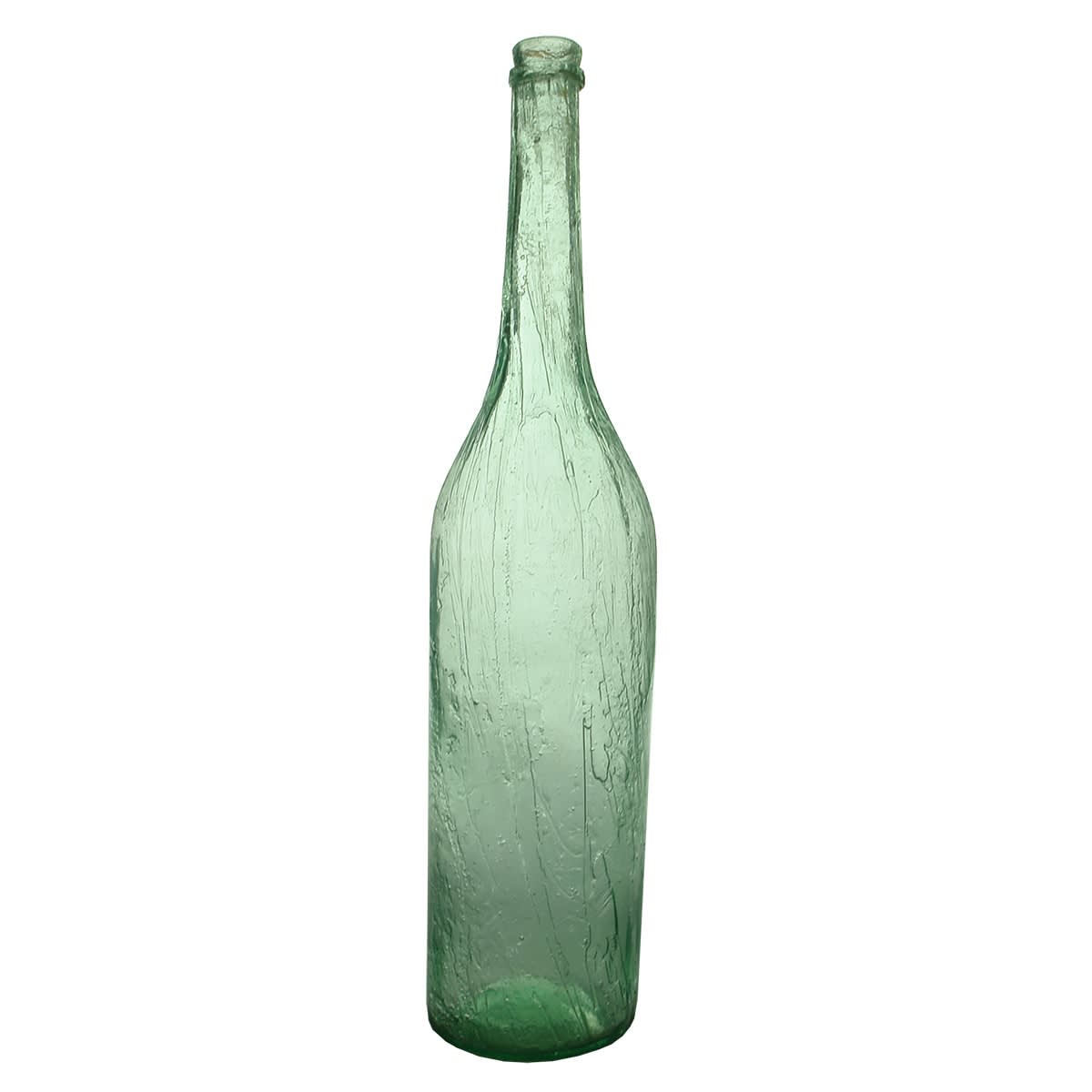 Goldfields Salad Oil or Vinegar. 10 flattened panels to neck and shoulder. No base mark. Flared top with ring.