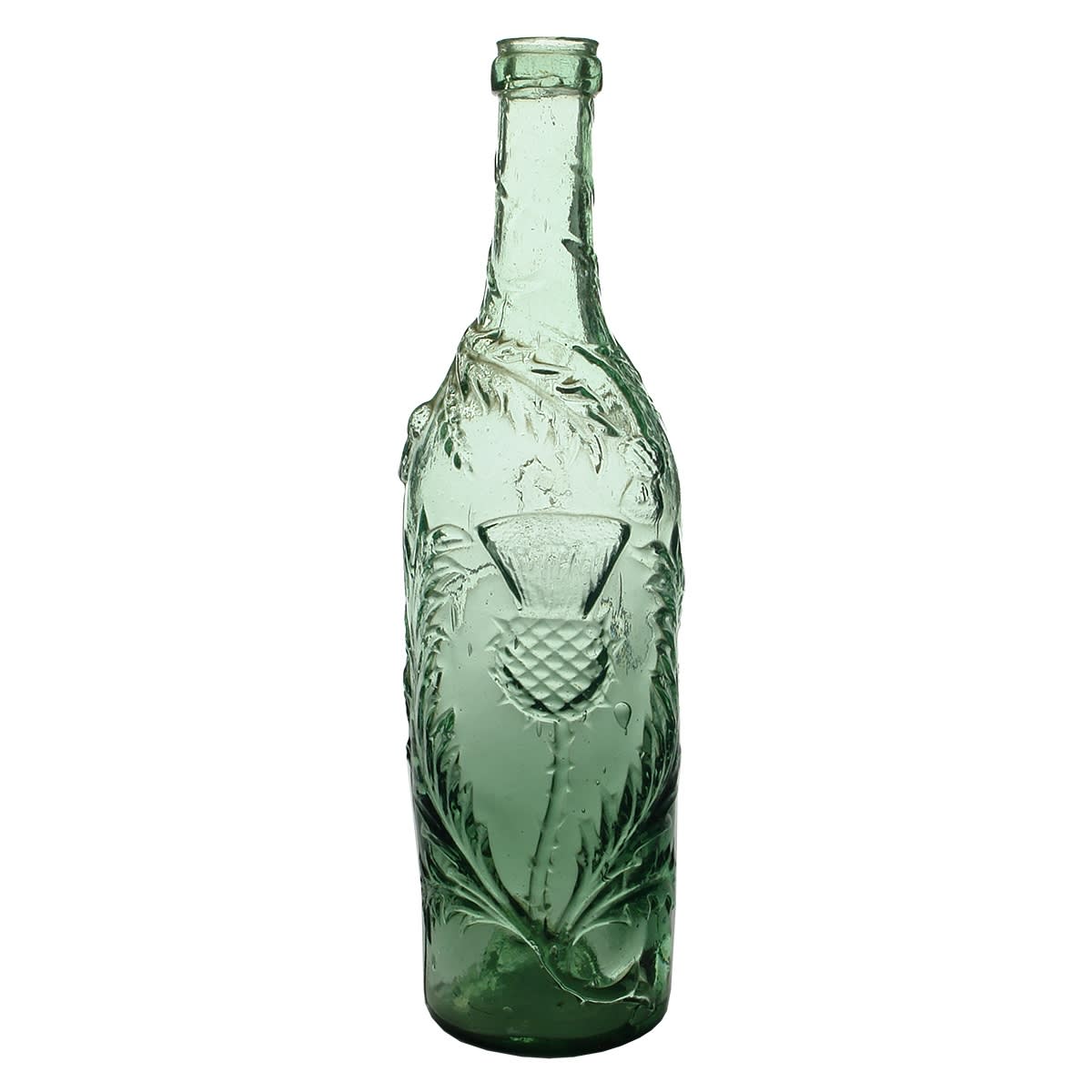 Goldfields. Thistle Whisky, James Dickson, Leith.  LION trade mark! Aqua. 26 oz. (United Kingdom) (Late Kingsley Durdin Collection)