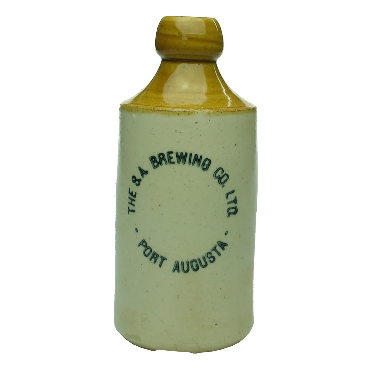 Ginger Beer. The S. A. Brewing Co. Ltd., Port Augusta. Tan Top. Dump. (South Australia)