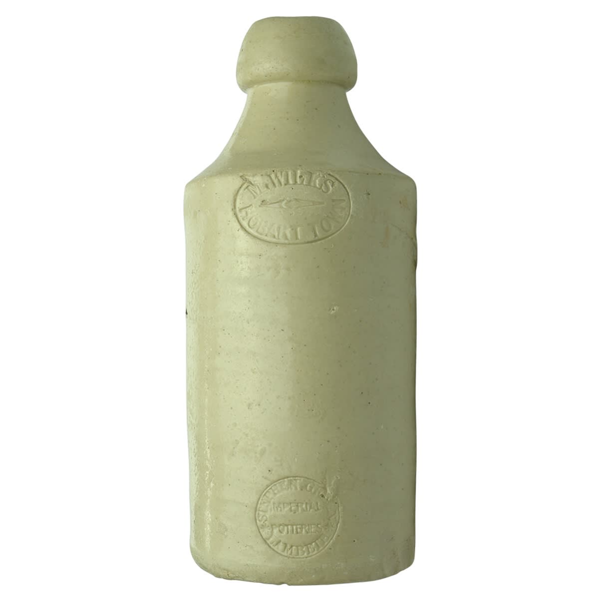 Ginger Beer. M. Wilks, Hobart Town. Impressed. All White. (Tasmania)